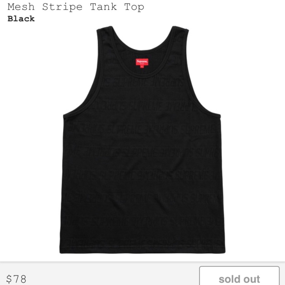 >>>>SOLD<<<<*SUPREME* Mesh Stripe Tank Top
